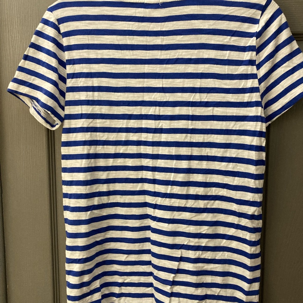 J crew T-shirt royal blue and white stripes - Picture 3 of 4